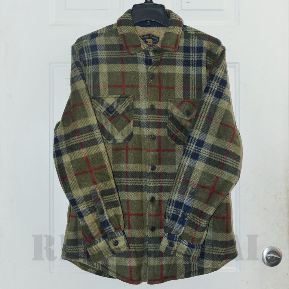 Green NWT Men’s Super Plush Shirt Jacket Freedom Foundry - Picture 2 of 7